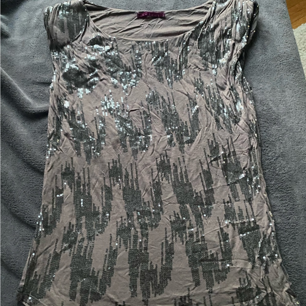Velvet (brand) sequin padded shoulder top size S